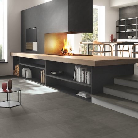Factory Black Tiled Surface